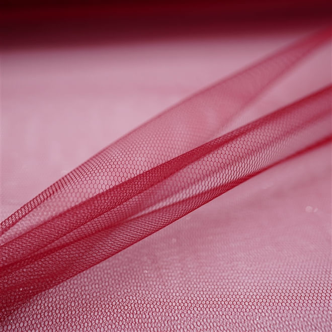 Tecido filó para armação vermelho framboesa