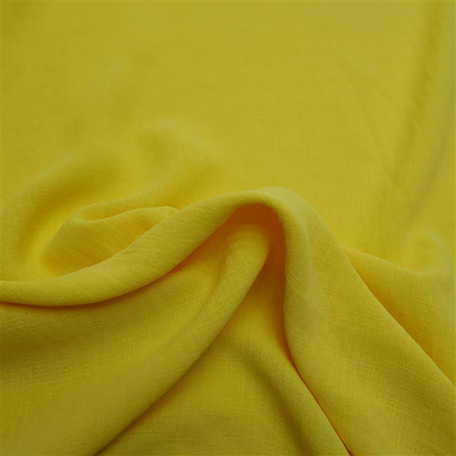 Tecido crepe com elastano aspecto rústico amarelo