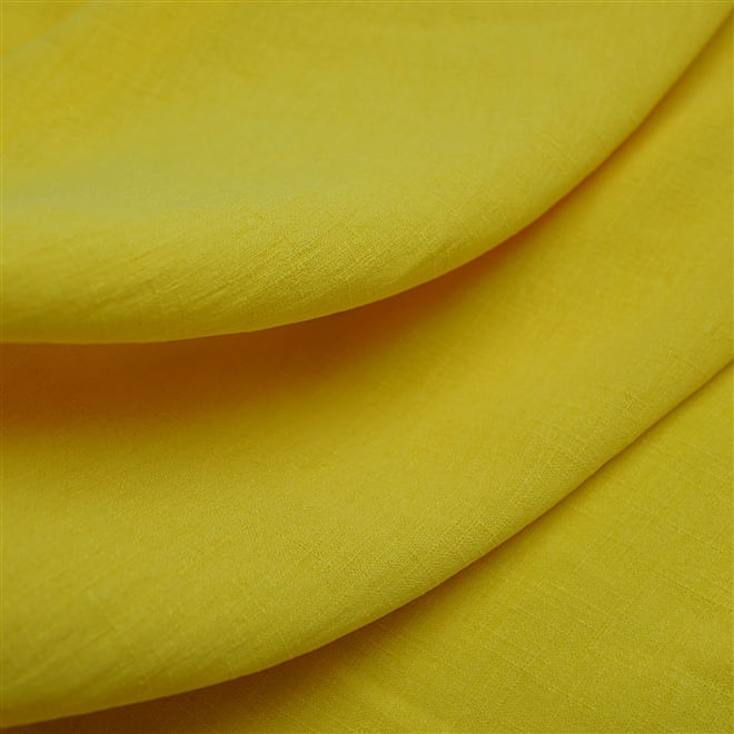 Tecido crepe com elastano aspecto rústico amarelo