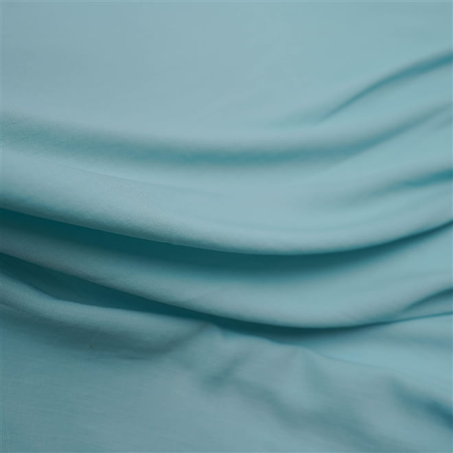 Tecido crepe 100% poliéster rústico azul claro