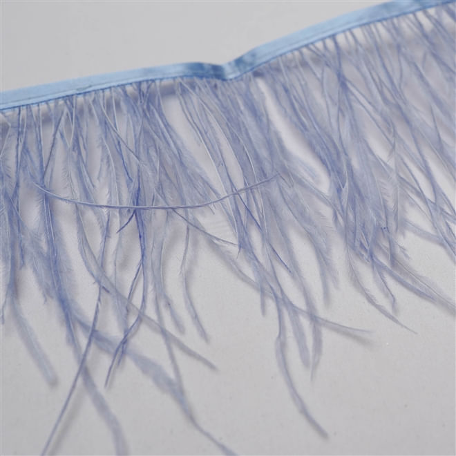 Tecido pluma de avestruz 2 fios azul serenity - larg 10/13cm