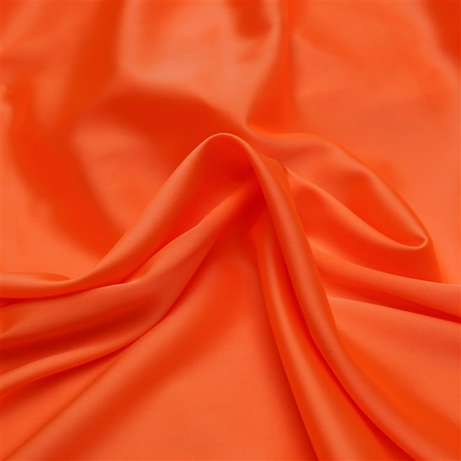 Tecido satin com elastano laranja neon