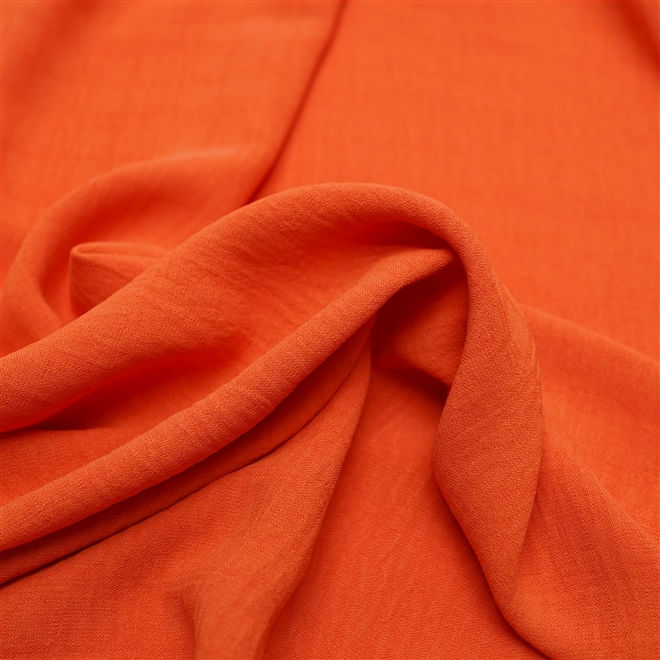 Tecido crepe summer rústico laranja