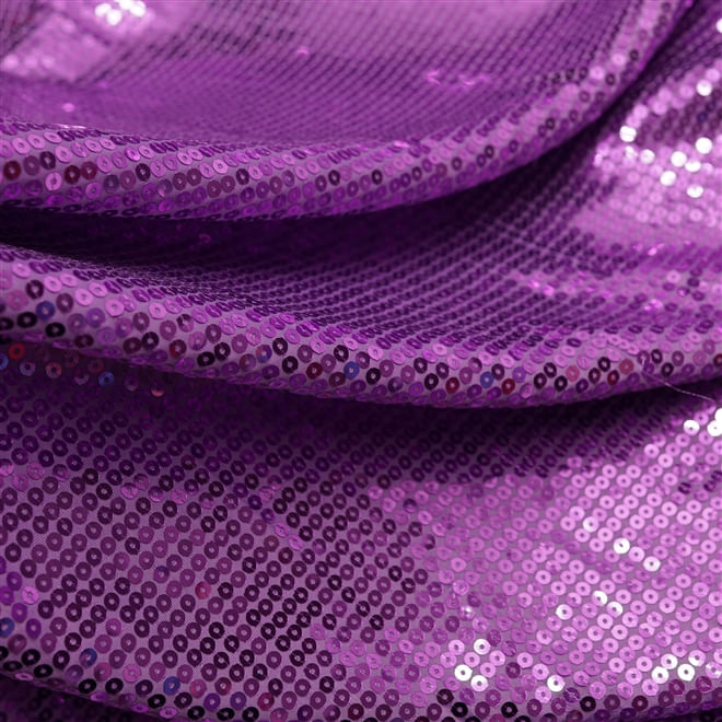 Tecido malha bordada paetê lilás