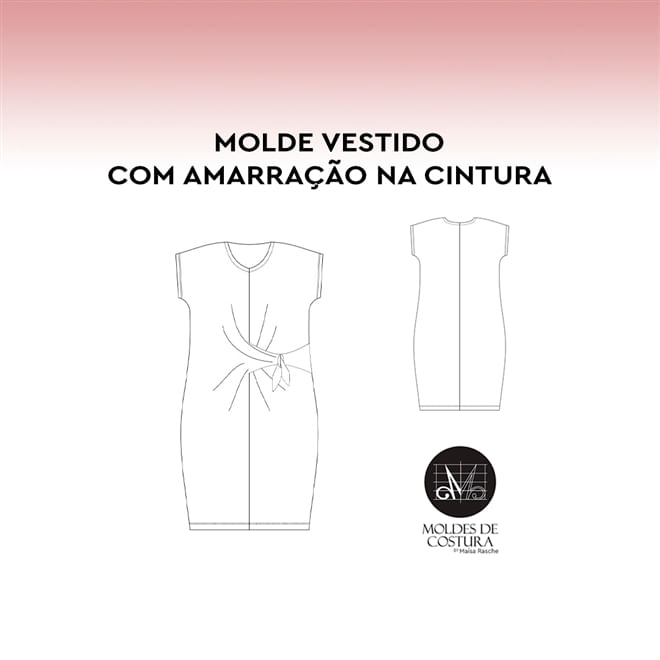 Molde vestido transpassado babado tamanho PP ao EXG by Maísa Rasche