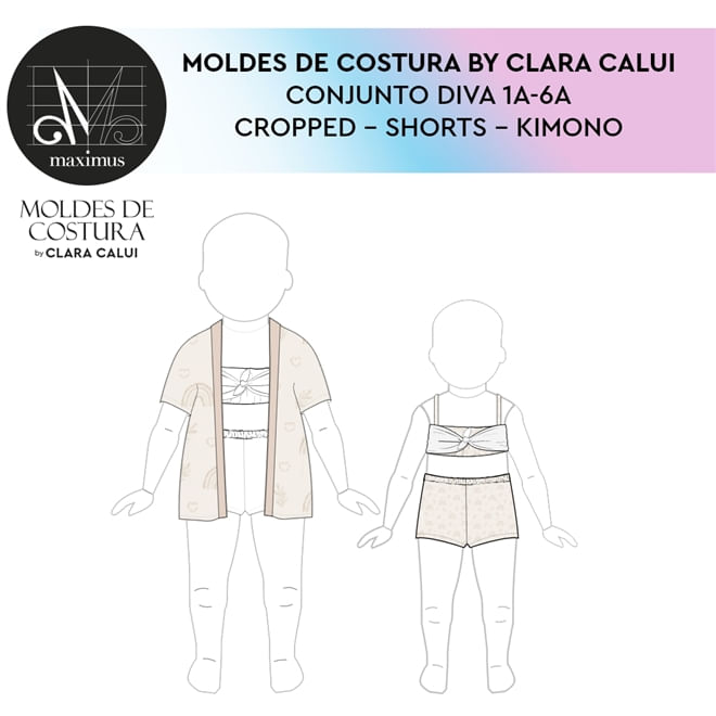Molde conjunto diva infantil by Clara Calui