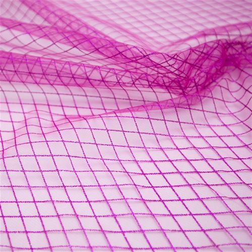Tecido tule com glitter xadrez pink