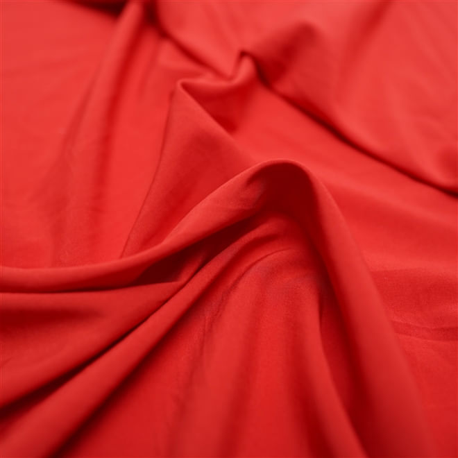 Tecido seda pluma vermelho alaranjado