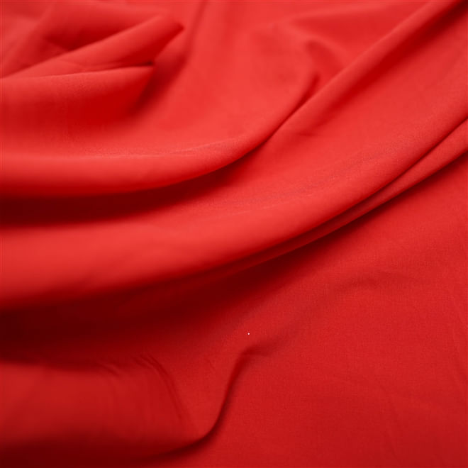 Tecido seda pluma vermelho alaranjado