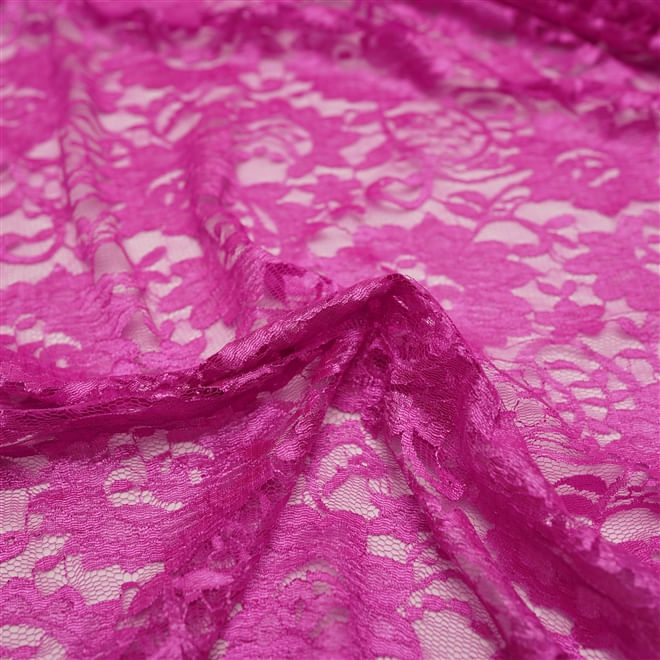 Tecido renda acetinada pink
