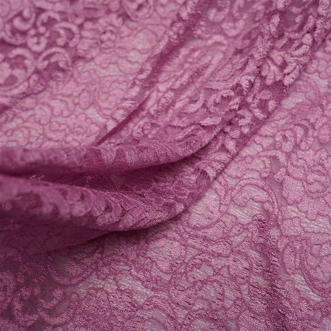 Tecido renda cordonê lilás orquídea