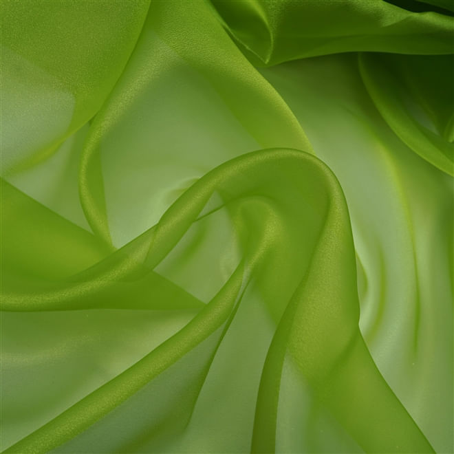 Tecido organza cristal verde maçã