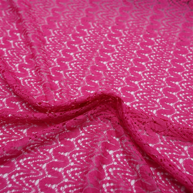 Tecido renda malha guipir pink