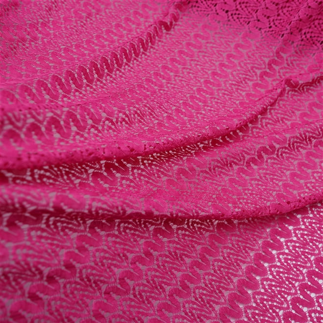 Tecido renda malha guipir pink