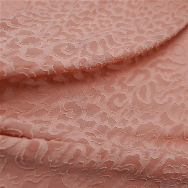 Tecido musseline devorê jacquard rosê