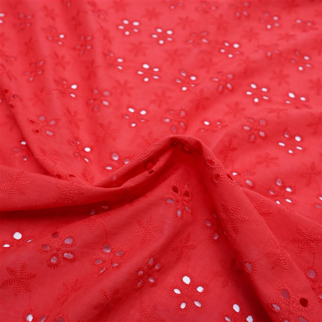 Tecido laise vermelho 100% algodão
