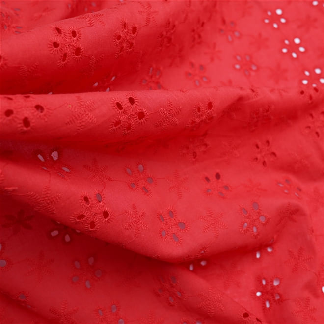 Tecido laise vermelho 100% algodão
