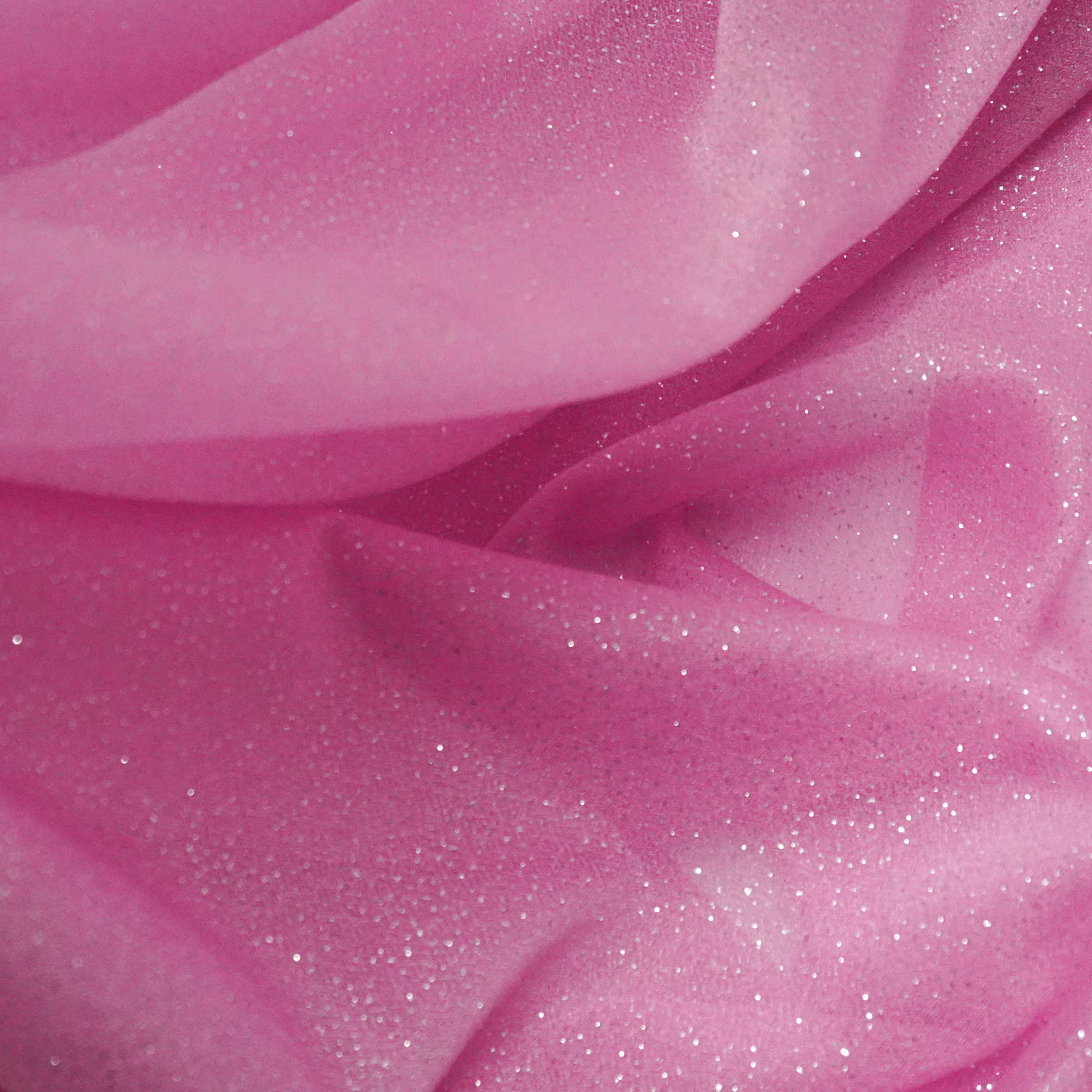 Tecido tule leve com glitter rosa