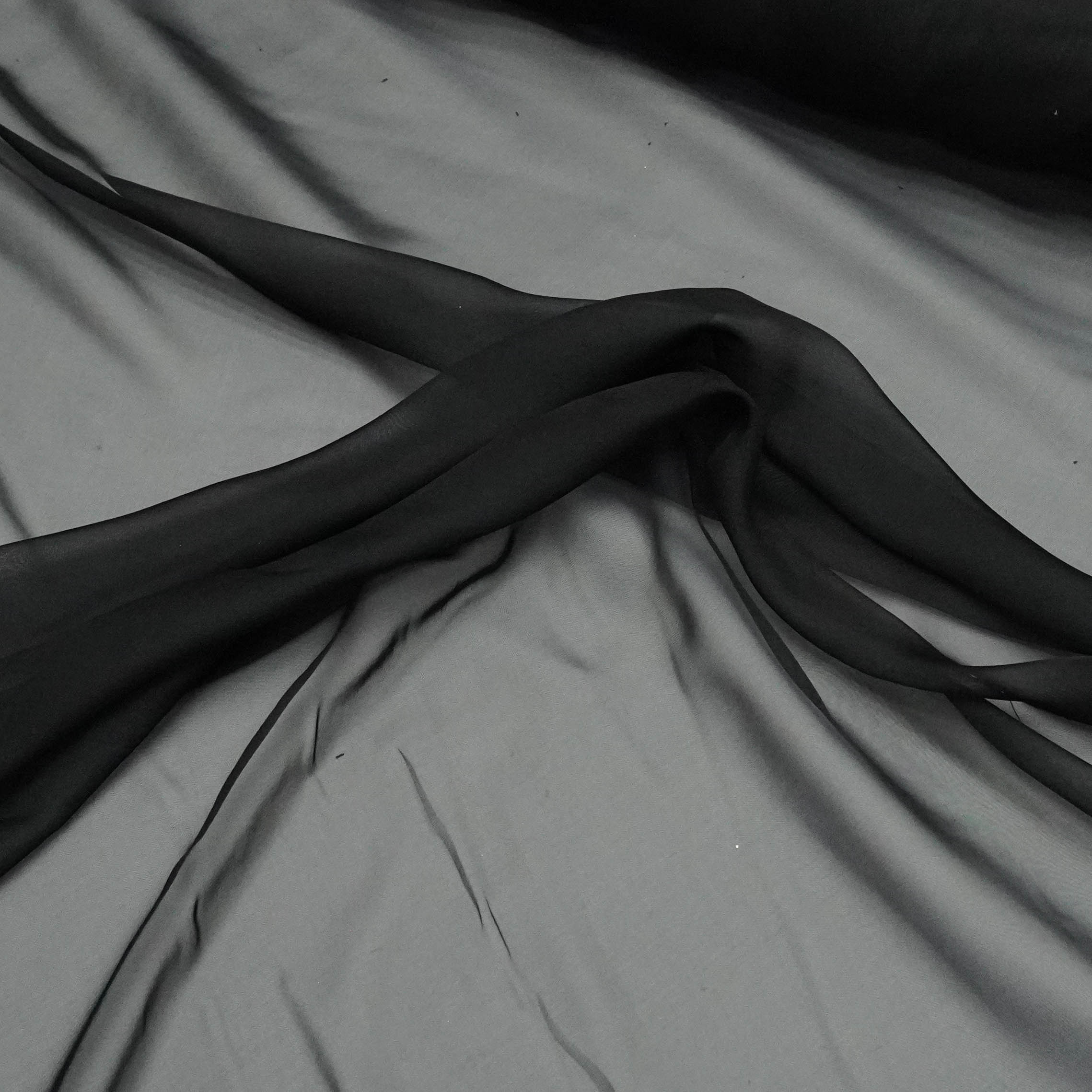 Tecido gazar toque de seda preto