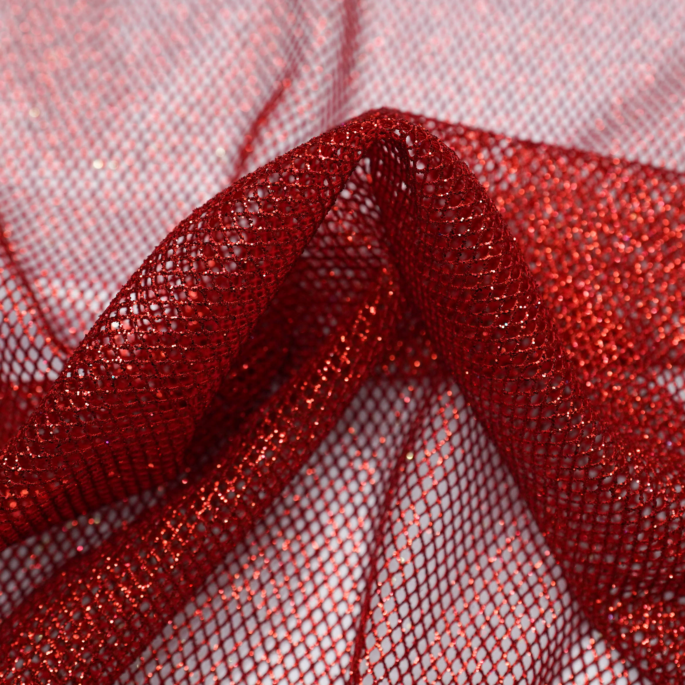 Tecido tela com glitter vermelho