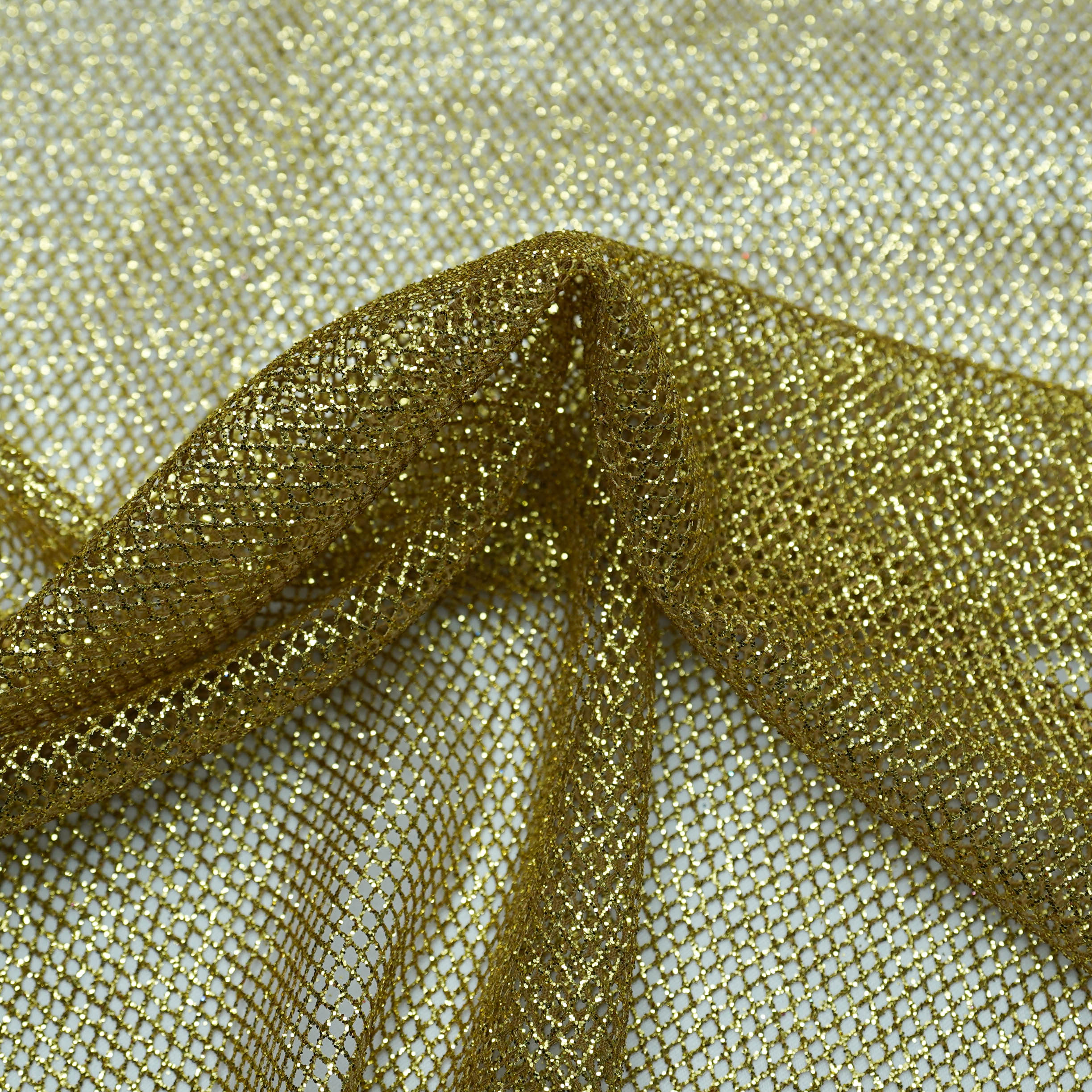 Tecido tela com glitter dourado