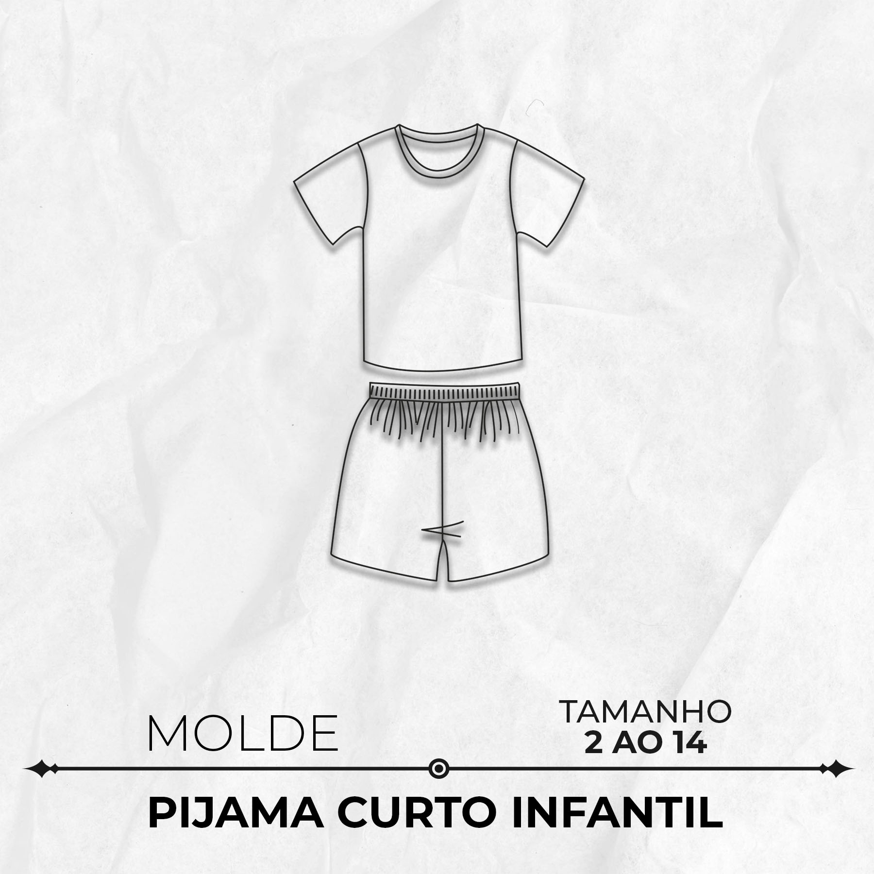 Molde pijama curto infantil tamanho 2 ao 14 by Marlene Mukai
