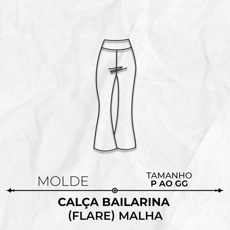 Molde de calça flare marlene fashion mukai