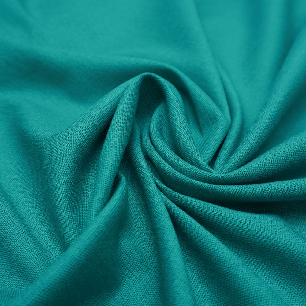 Tecido viscolinho com elastano verde turquesa