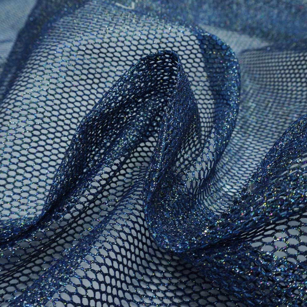 Tecido tela com glitter engomada azul turquesa