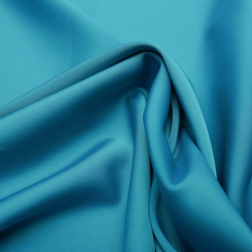 Tecido crepe cetim bucol span azul turquesa