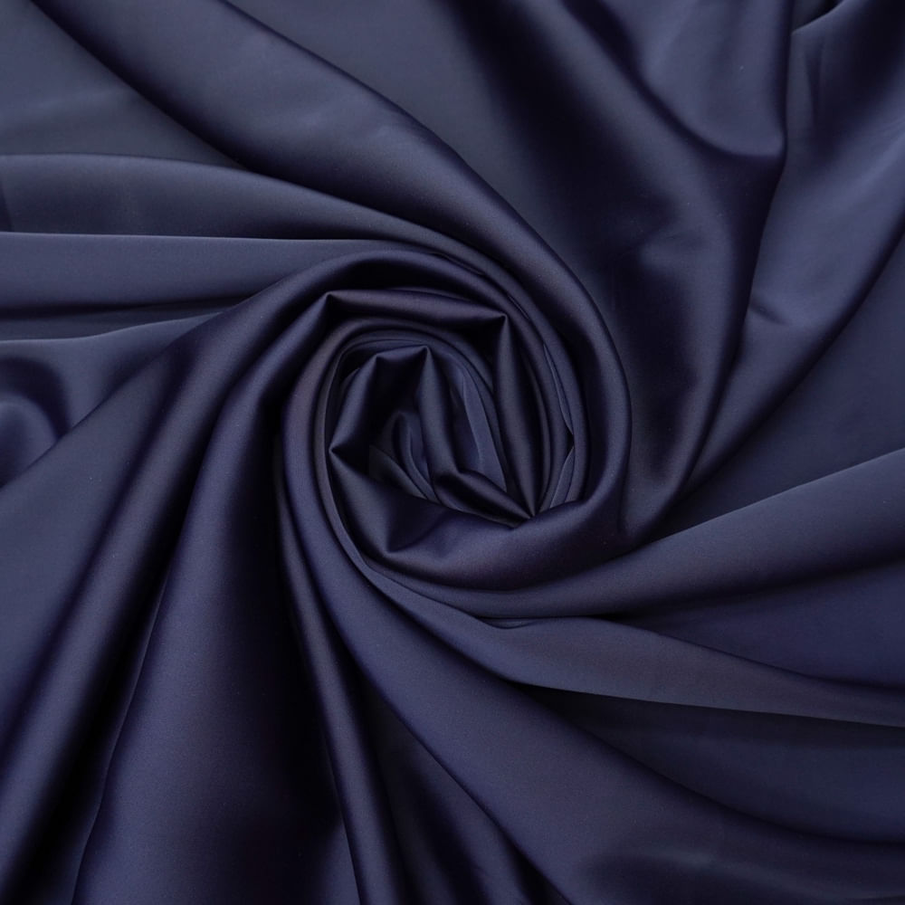 Tecido cetim bucol leve com elastano azul marinho noite