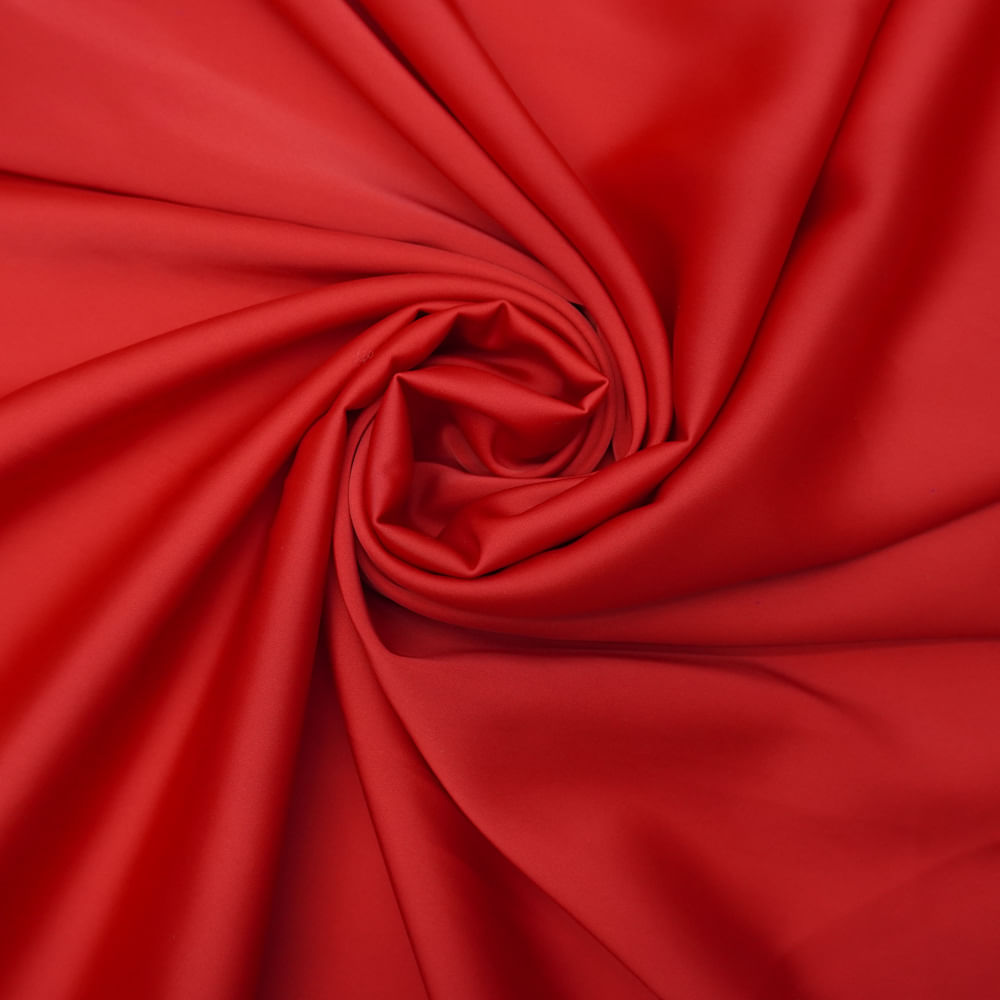 Tecido cetim bucol leve com elastano vermelho