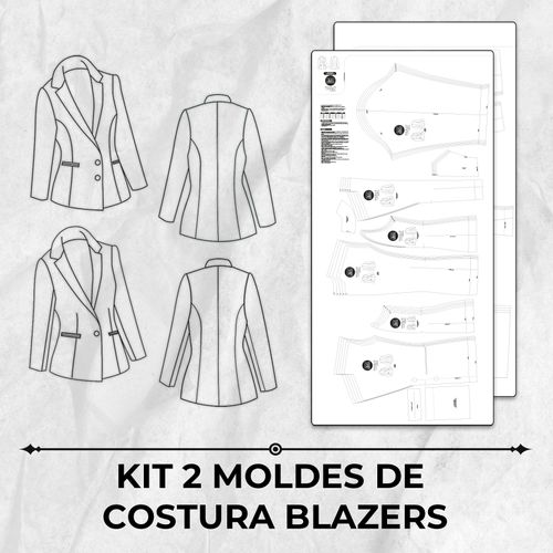 Kit 2 moldes de costura blazers by Marlene Mukai