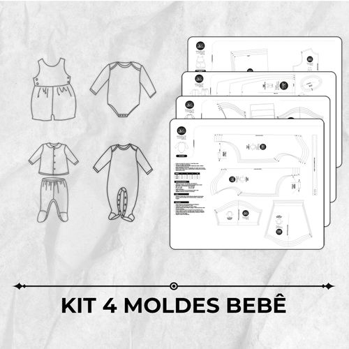 Kit 4 moldes bebê by Marlene Mukai