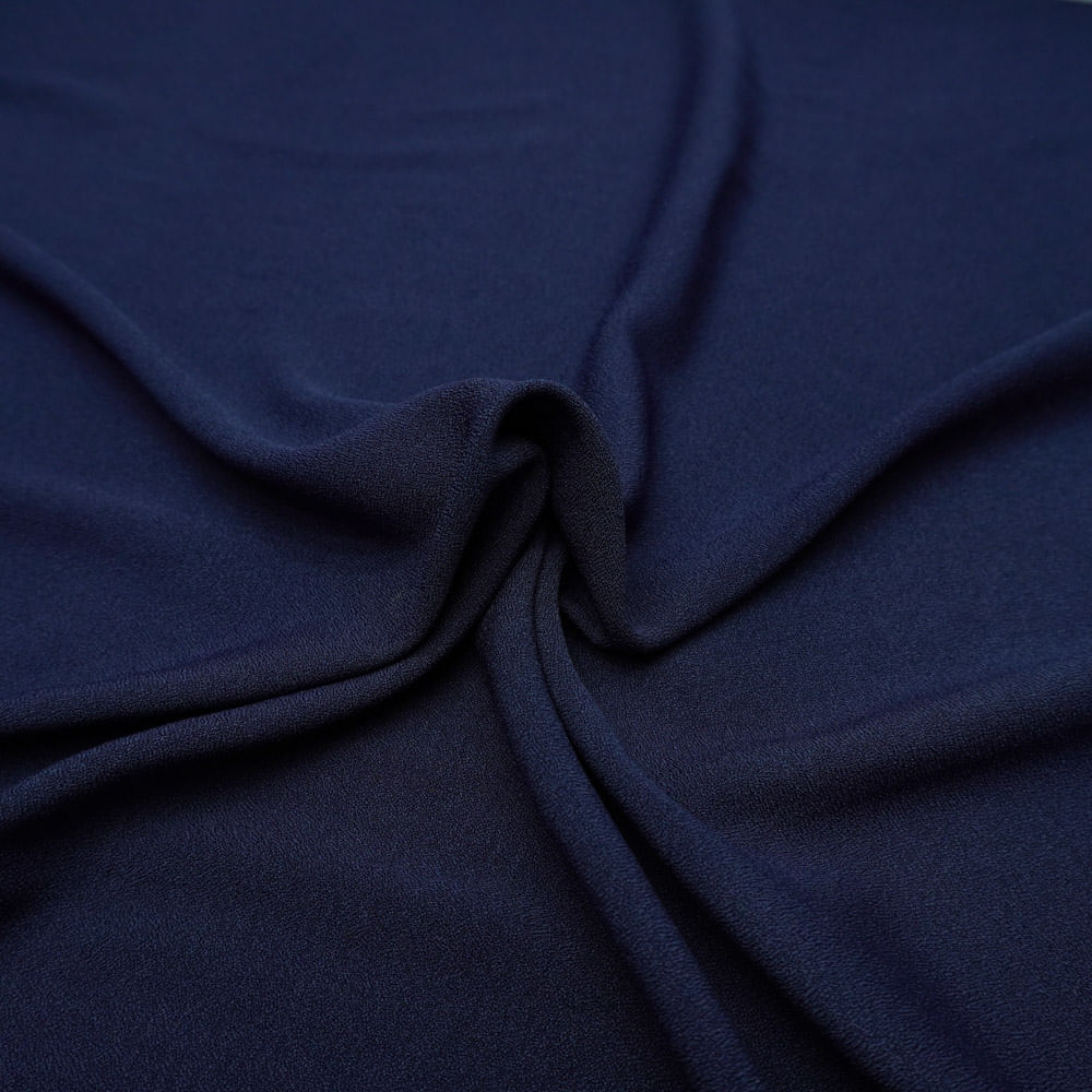 Tecido alfaiataria creponada com elastano azul marinho