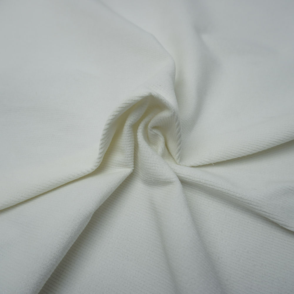 Tecido veludo cotelê com elastano off white (outono/inverno)