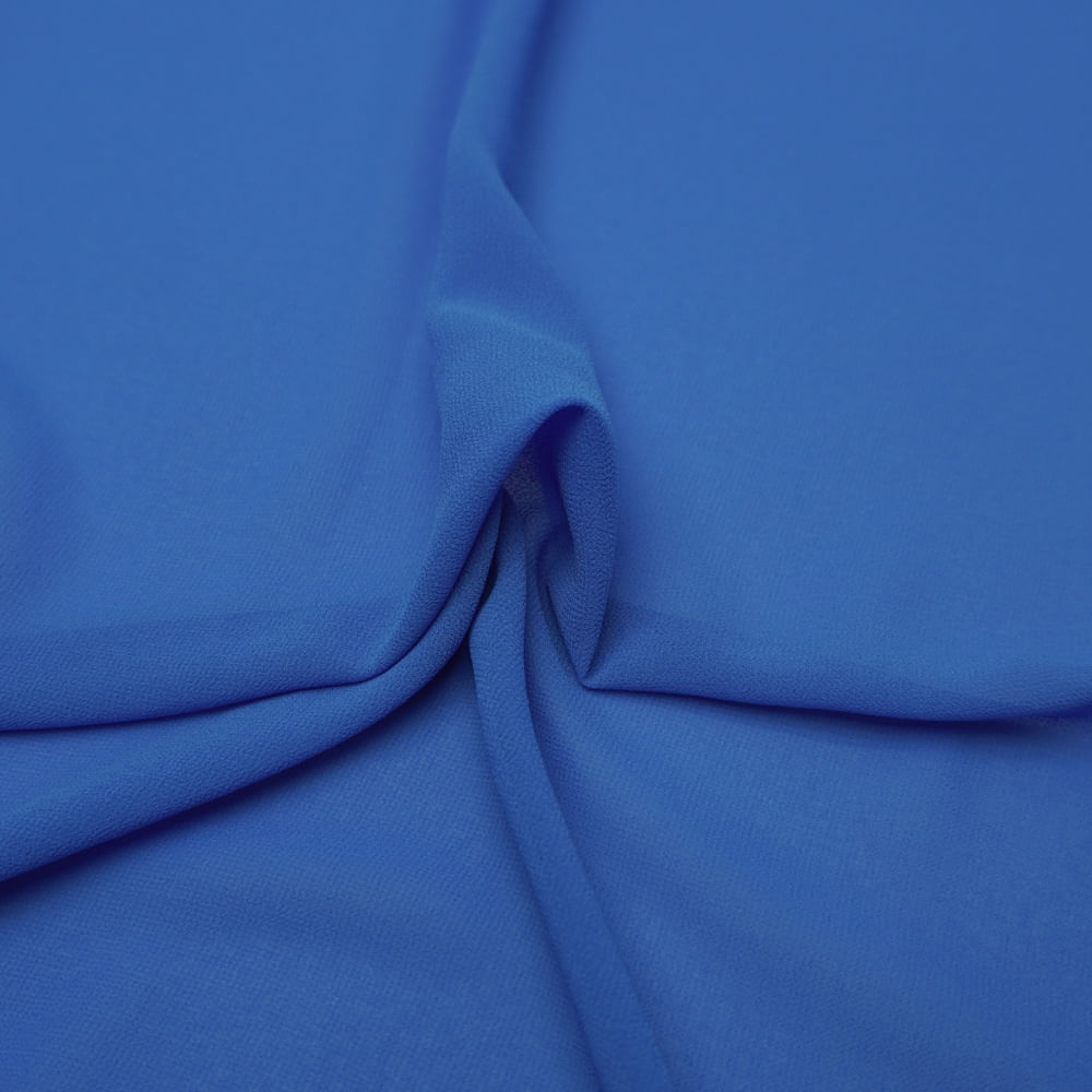 Tecido musseline toque de seda azul hortênsia