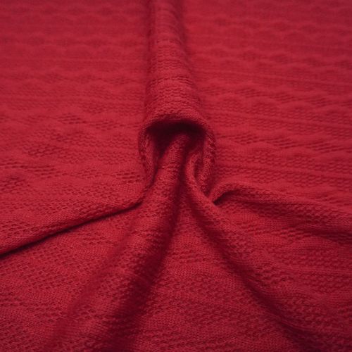 Tecido malha tricot jacquard vermelho