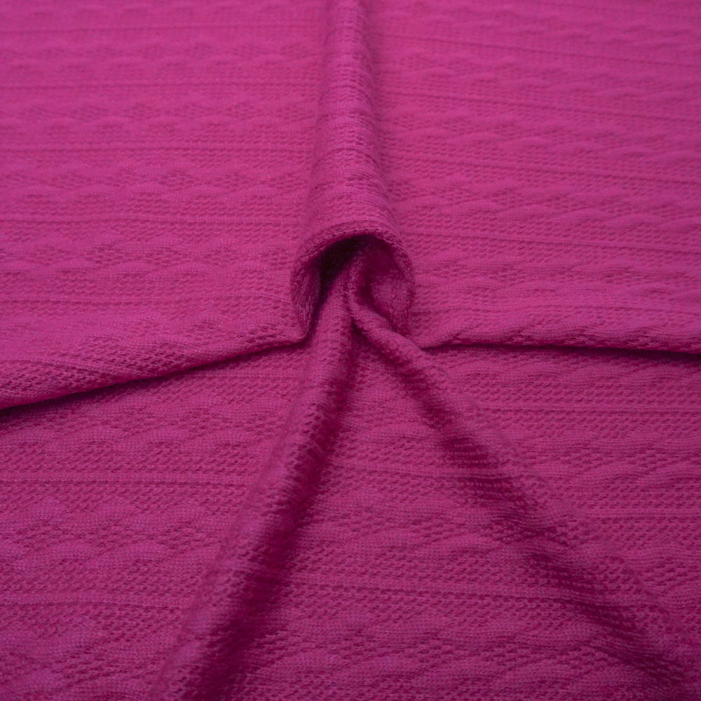 Tecido malha tricot jacquard pink