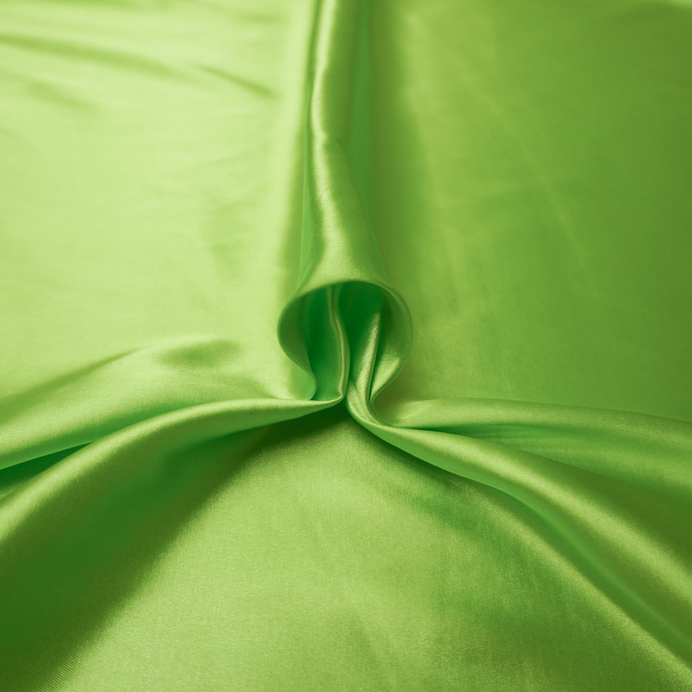 Tecido cetim com elastano verde lima neon