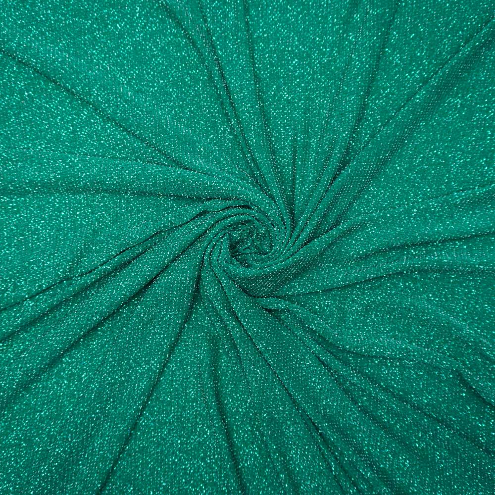 Tecido malha lurex verde esmeralda