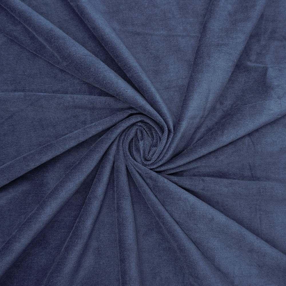 Tecido veludo cotelê com elastano azul marinho (outono/inverno)