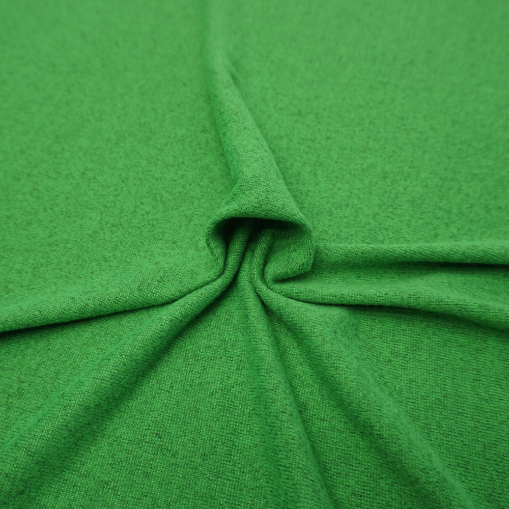 Tecido malha tricot leve verde bandeira