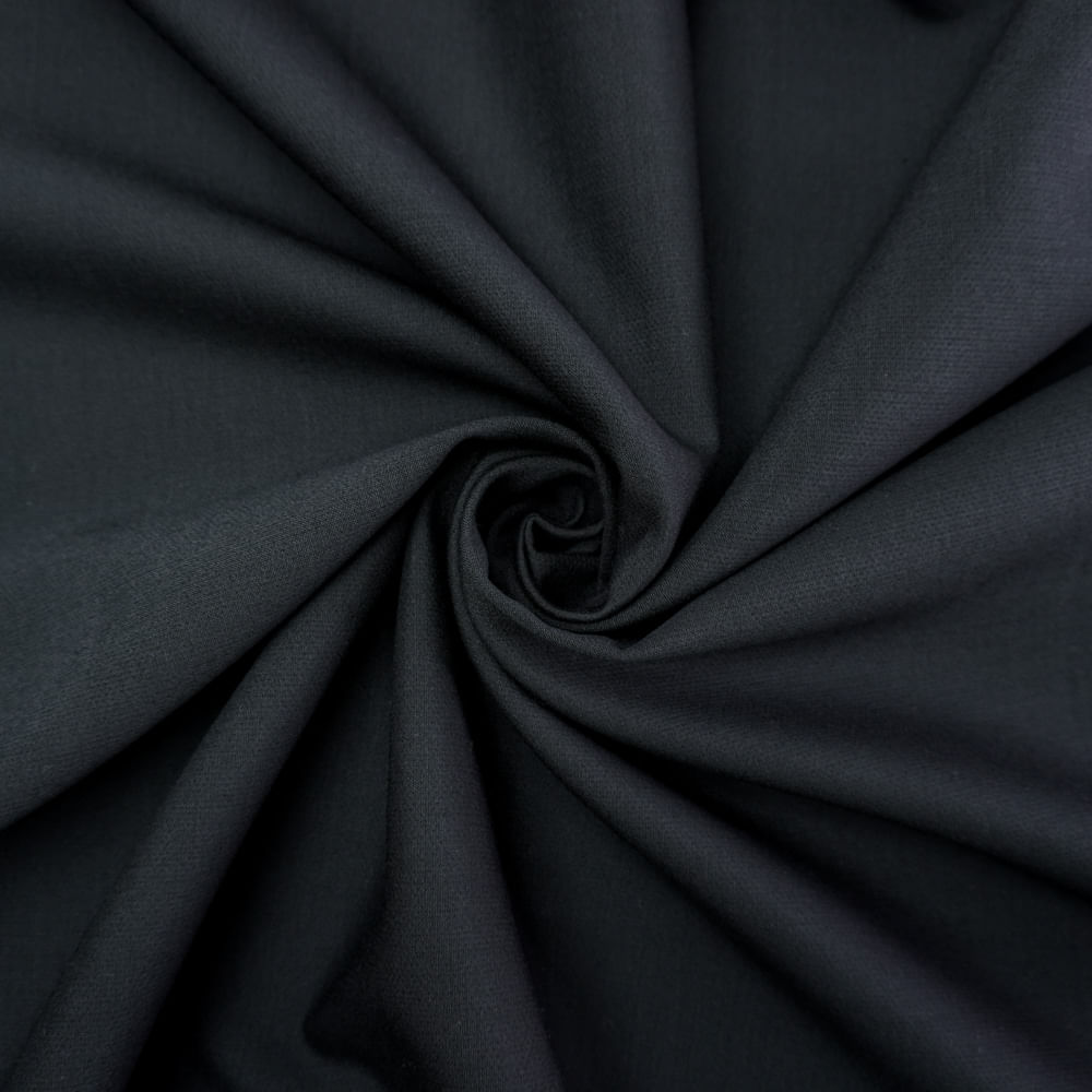 Tecido crepe de lã mista italiano preto