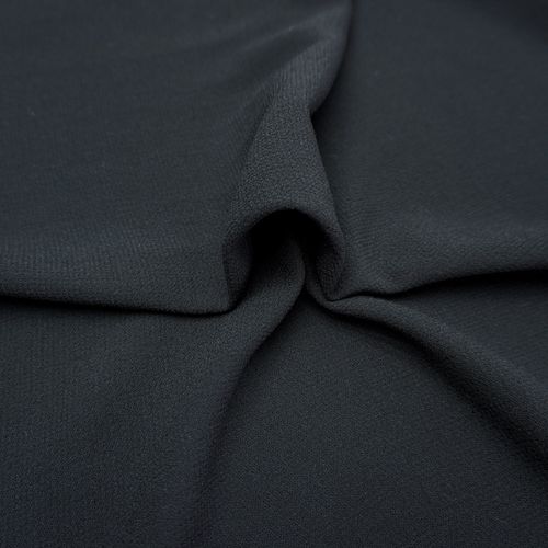 Tecido crepe de lã mista preto (tecido italiano legítimo)