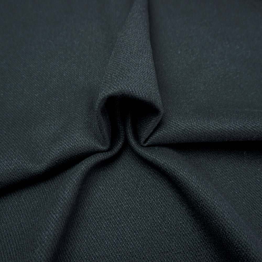 Tecido lã mista diagonal preto (tecido italiano legítimo)
