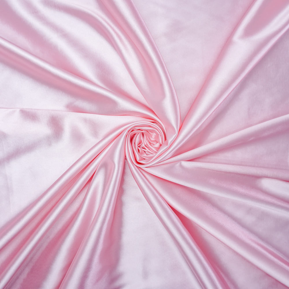 Tecido cetim com elastano rosa bebê