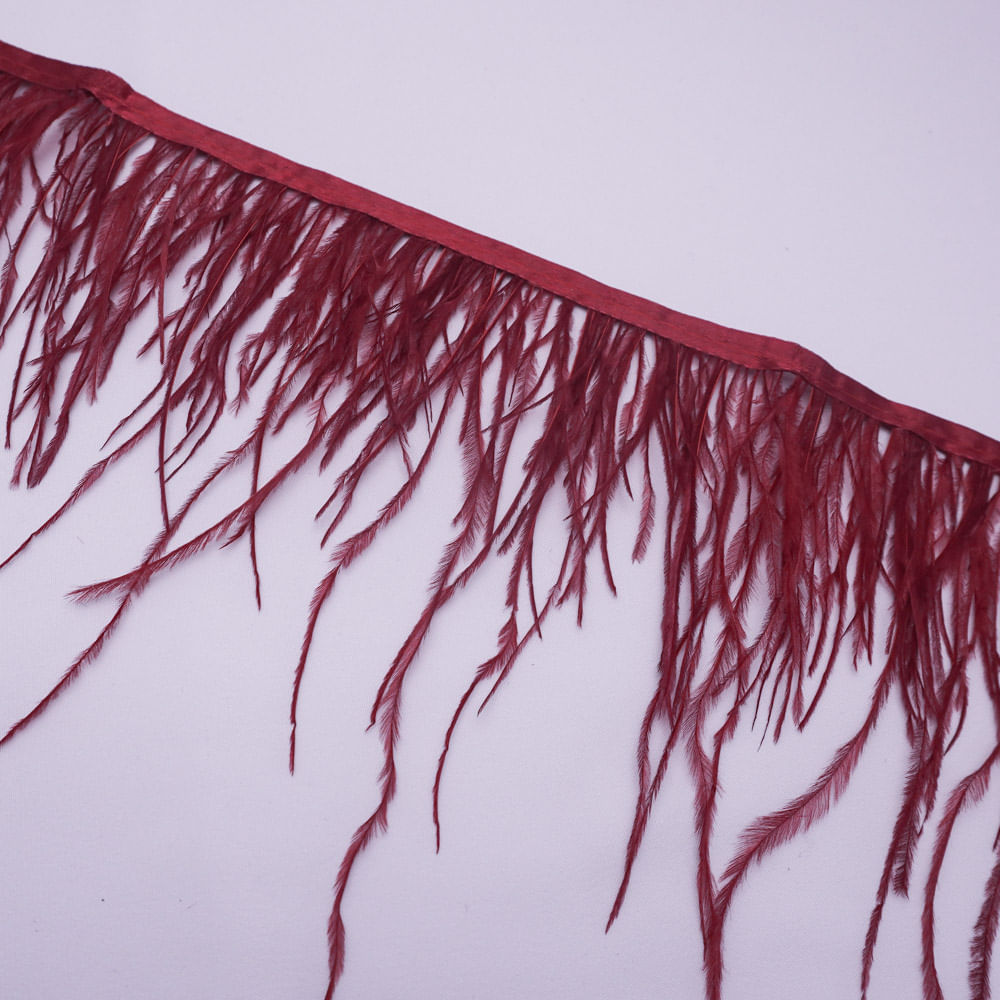 Tecido pluma de avestruz 2 fios marsala - larg 10/13cm