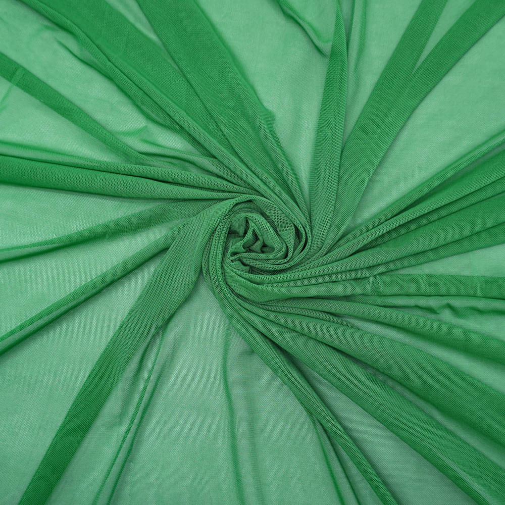 Tecido tule de malha verde bandeira