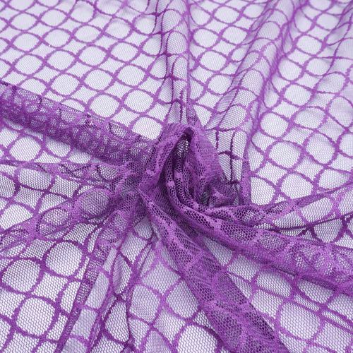 Tecido tule bordado jacquard roxo